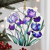 Christmas Ornaments, Flower Ornament, Christmas Tree Ornaments, Xmas Decorations, Holiday Decorations, Gifts for Flower Lovers, Holiday Party Gifts, and Xmas Gift Ideas - Iris Flowers