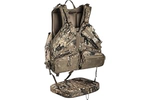 BLISSWILL Turkey Hunting Vest backpack with Seat,Adjustable Camo Vest with Game Pouch for Men Women,Upland Bird Hunting Gear