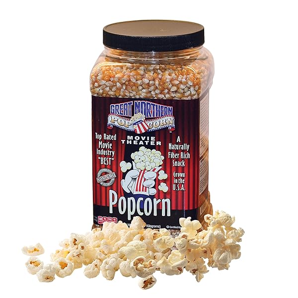 YELLOW POPCORN KERNELS BULK RESEALABLE 7LB JUG – NON-GMO PREMIUM GOURMET POPCORN KERNELS FOR POPPING IN MICROWAVE, STOVETOP, OR MACHINE BY GREAT NORTHERN POPCORN