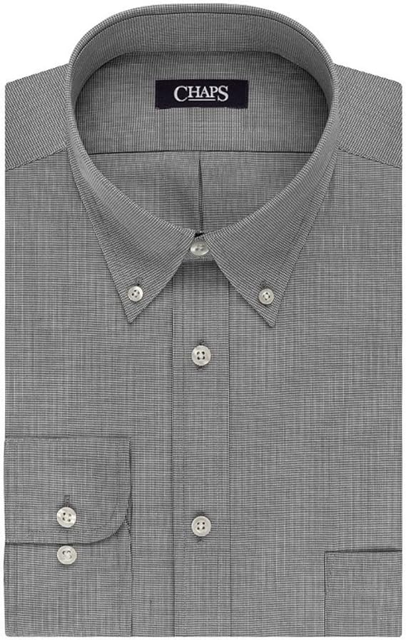 Chaps Men's RegularFit Long Sleeve Elite Performance Dress Shirt Grey