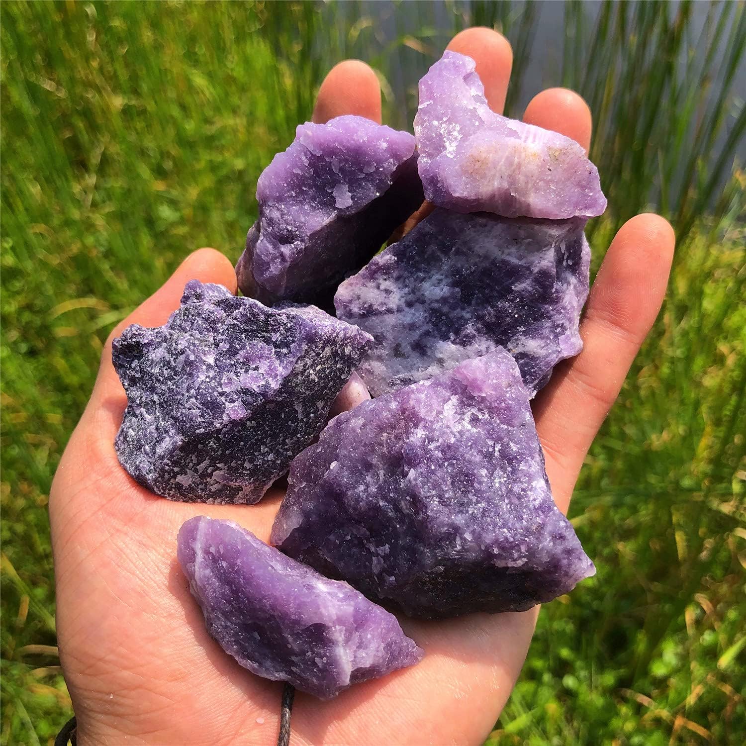 Indoor Fountains & Accessories - Zenkeeper 1 Lb Large Rough Purple Mica Stone Raw Lepidolite Crystal Stone Natural Purple Crystal Stone Mineral Specimen Gemstone Healing Crystals and Stones