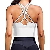 XUNYU Sports Bras for Women High Support Longline Workout Tank Tops Built in Bra Padded Strappy Yoga Crop Top Cross Gym