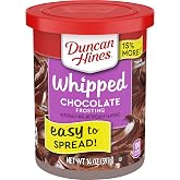 Duncan Hines Whipped Chocolate Flavored Frosting, 14 oz. | Whipped Chocolate flavored frosting; add to cakes, cookies and brownies; great for birthdays, special occasions &amp; sweet treat