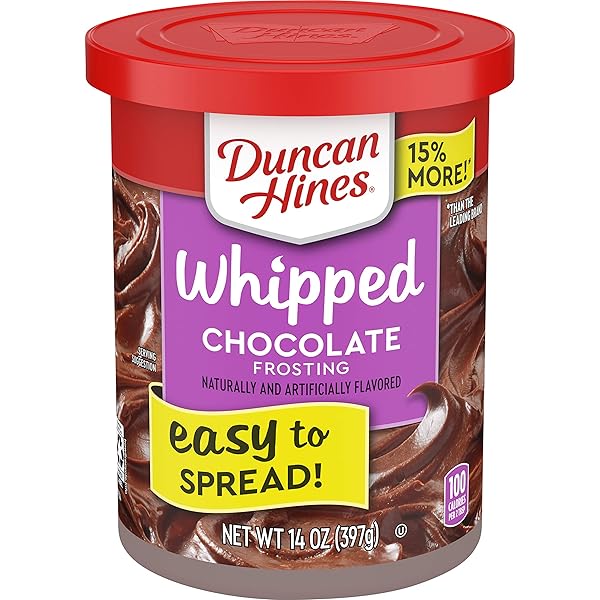DUNCAN HINES WHIPPED CHOCOLATE FLAVORED FROSTING, 14 OZ.