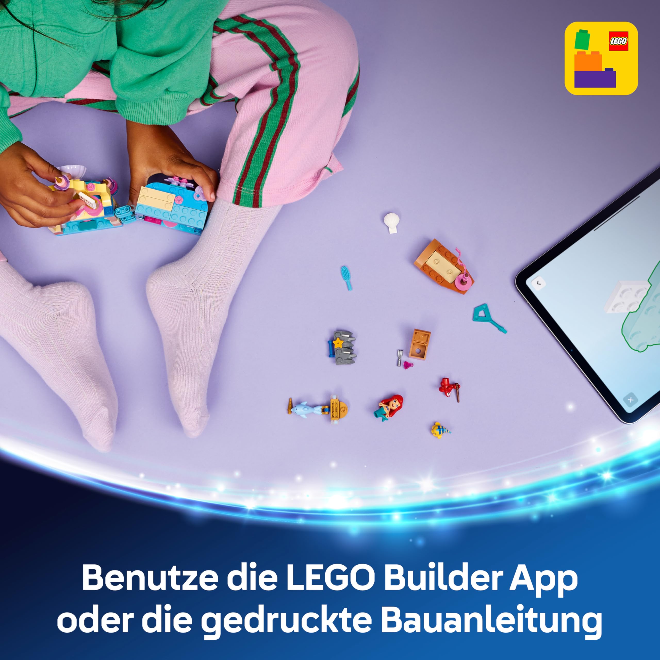 LEGO ǀ Disney Princess Arielles Magisches Mini-Schloss - Spielzeug Schloss aus Die kleine Meerjungfrau mit Einer Mikro Puppe, Tierfiguren Sebastian & Fabius - Geschenk für Mädchen ab 5 Jahren - 43285 6