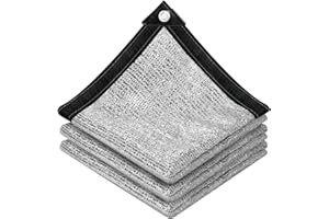 85% Aluminet Shade Cloth - 10x14FT Reflective Aluminium Shade Netting Sun Shade Cover with Grommets for Cars, Dogs, Outdoor, 