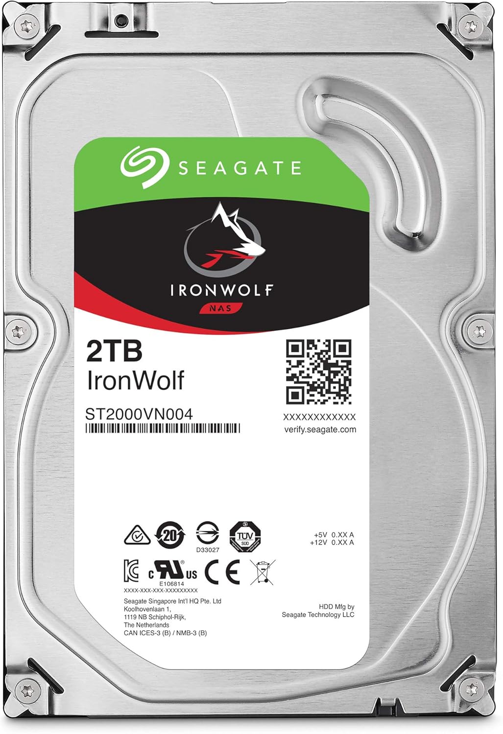 Seagate Ironwolf 2 To Disque Dur Interne Nas Hdd Cmr 3 5 Sata 6 Gbit S 5 900 Tr Min 64 Mo De Memoire Cache Pour Nas Raid Ouverture Facile Services Rescue Valables 3 Ans