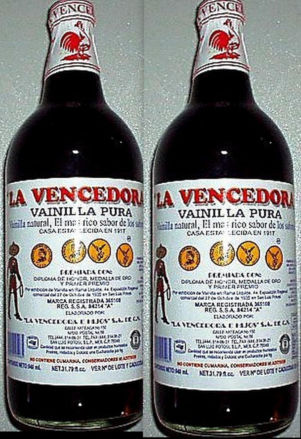La Vencedora Pure Mexican Vanilla Extract 31oz Each 2 Glass Bottles Product From Mexico