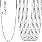 24PCS Cable Necklaces for Jewelry Making 1.5MM Stainless Steel Cable Link Chains Bulk for DIY Necklace
