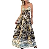 CUPSHE Womens Summer Maxi Dress 2026 Sleeveless Long Sundresses Spaghetti Strap Flowy Boho Beach Vacation Dress