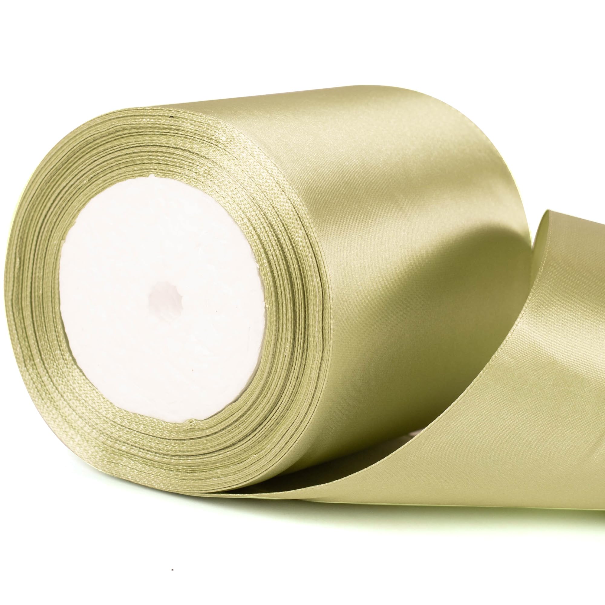 22m x 10cm Wide Sage Green Ribbon, Morandi Green Thick Wedding Car Ribbon for Gift Wrapping, Bouquet, Cake, Craft Decorations, Premium 4 Inch Florist Ribbons for Christmas Birthday Present