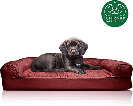Amazon Com Furhaven Pet Dog Bed Orthopedic Quilted Traditional