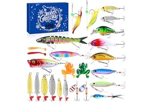 MALHAII Fishing Advent Calendar 2025 for Teen Boys Adult Fisher Men Fishing Lures Advent Calendar 2025 for Christmas Countdown Adv ent Fishing Gear Cale ndar 2025 Christmas Gifts for Teens Men
