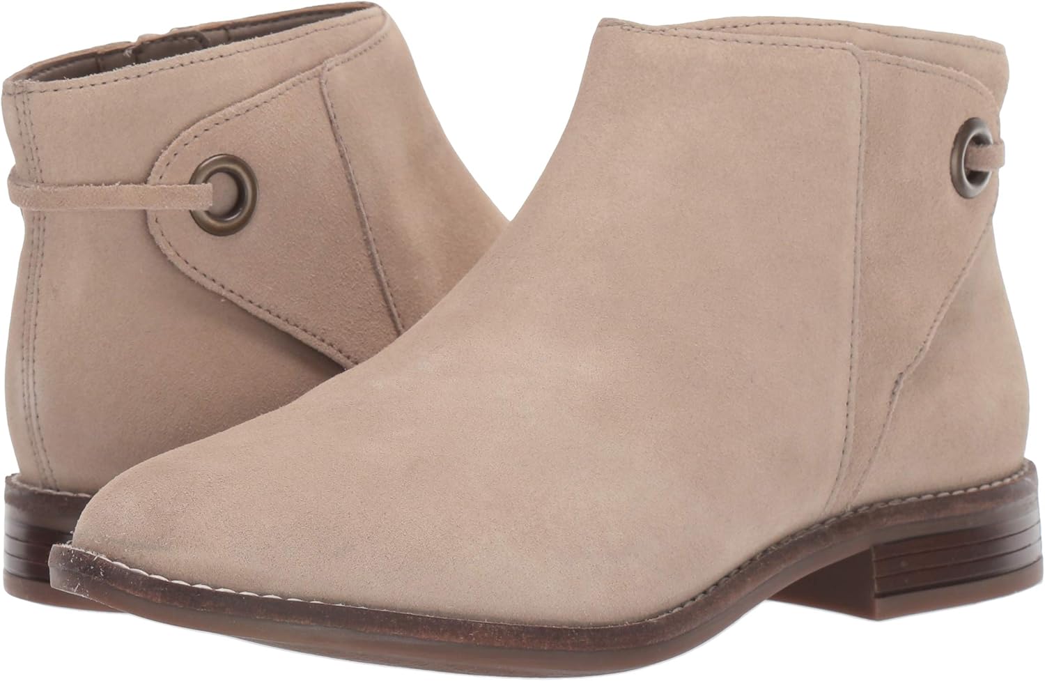 clarks collection suede ankle boots with bow