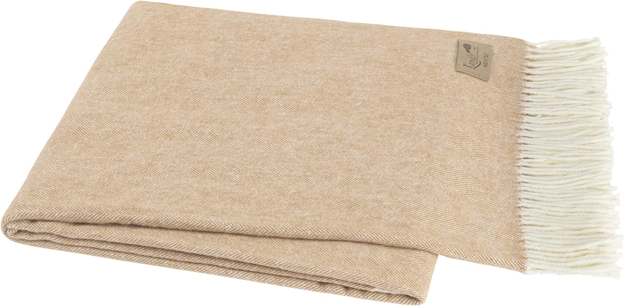 Lands Downunder Herringbone Caramel Throw