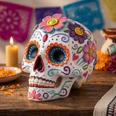 RattanView Day of The Dead Sugar Skull Resin Figurine Decor 6