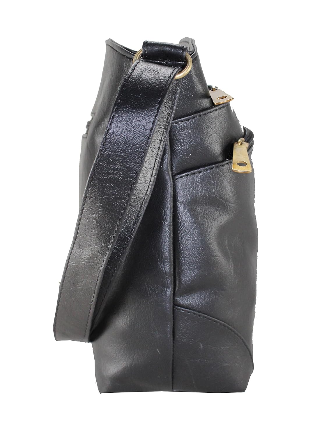 fargo sun'dry pu leather women's & girl's sling shoulder bag (black_fgo-014)