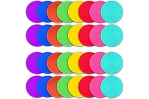 PIKZH 9/18/36 Pcs Poly Spot Markers 9 inch Non-Slip Rubber Agility Training Markers Floor Dots Flat Field Cones for Football Basketball Soccer School Exercise Drills Gym Dance Practice 9 Colors