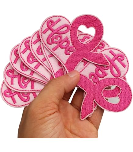 30pcs Pink Ribbon Breast Cancer Awareness Cloth Patches - Iron On Or Sew On For DIY Crafts