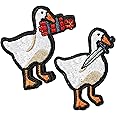 XMJY 2 Pcs Funny Tactical Duck Patches, Duck with Knife and Explosive Hook and Loop Patch, Embroidered Meme Patch for Backpacks, Dog Vests, Hats, Jackets, Jeans