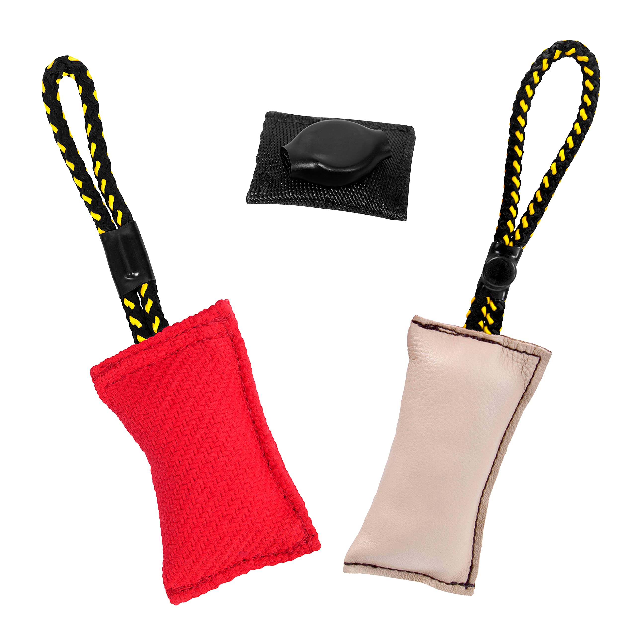 DINGO GEAR Magnetic Set For The Dog Training: Encased Magnet, Red Nylcot & Genuine Leather Bite Tug