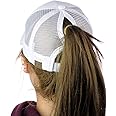 C.C Ponycap Messy High Bun Ponytail Adjustable Mesh Trucker Baseball Cap Hat
