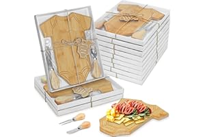12 Set Baby Shower Favors, Clothing Shaped Charcuterie Boards with Butter Knife Fork Stickers Box, Baby Clothes Cutting Board