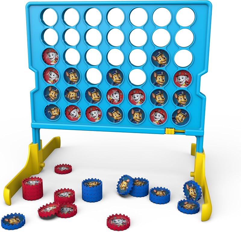 Patrulha Canina - Jogo de Tabuleiro Patrulha Canina 4 em Fila para 2 Jogadores com Chase e Marshall - Brinquedos Patrulha Canina - Brinquedos para Crianças de 4 Anos + - Presente para Rapazes de 4 Anos +