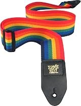 Ernie Ball Rainbow Polypro Guitar Strap 2 Inch Black Leather Ends
