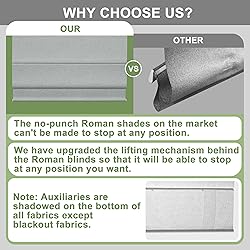 Sulugood No Tools No Drill Cordless Blackout Roman