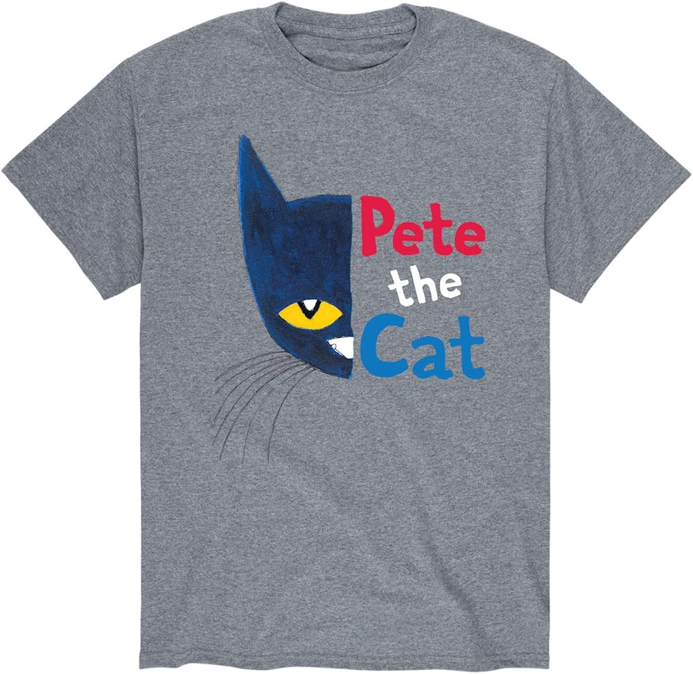 Pete The Cat Half Face W Text Adult Short Sleeve Tee 3840 Shirts Pilihax