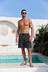 Lzzidou Men's Swim Trunks 8 Inch Inseam Mesh Lining