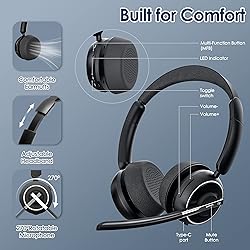 PrancyBt Wireless Headset, Bluetooth Headset with
