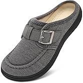 JOINFREE Womens Slippers Wide Slip on Mules Adjustable Diabetic Slipper Warm Memory Foam House Slippers for Edema Swollen Bunions Indoor & Outdoor