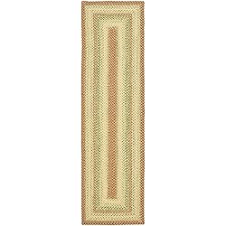 SAFAVIEH Braided Collection 2'3" x 14' Rust / Multi