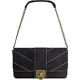 True Religion Women's Denim Shoulder Bag Purse, Mini Handbag with Chain Strap | Denim, Purse, Chain Strap