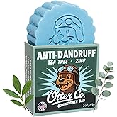 Otter co. Anti Dandruff Tea Tree Conditioner Bar – Zinc Pyrithione, Apple Cider Vinegar, Hydrating & Moisturizing Bar Conditioner – Vegan, Natural, Sulfate Free – All Hair Types & Dry Scalp, USA Made