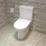 MYB Bathroom Close Coupled Toilet Slim Soft Close Seat PP WC Pan Cistern view 1