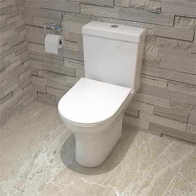 MYB Bathroom Close Coupled Toilet Slim Soft Close Seat PP WC Pan Cistern