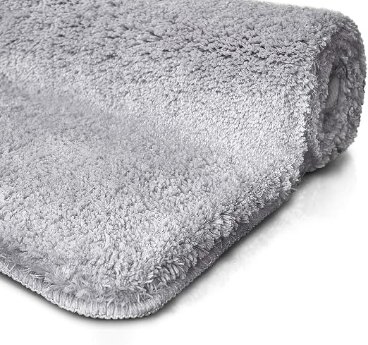 Casa Pura Tapis De Bain Gris Clair Certifié Oeko Tex 100 Et Lavable Poil Très Doux Plusieurs Tailles Au Choix 70x120cm