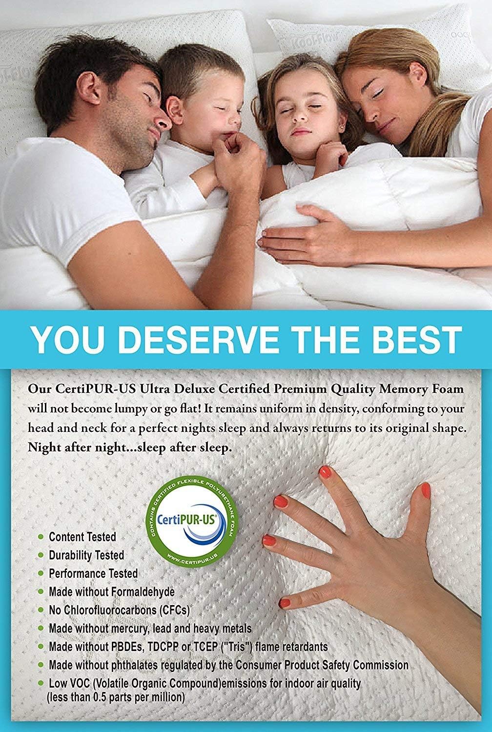 Xtreme Comforts Hypoallergenic, Adjustable Thickness, Kool-Flow Bamboo Shredded Memory Foam Pillow for Sleeping, Back, Side & Stomach Sleepers, King Size, Made in USA: Home & Kitchen