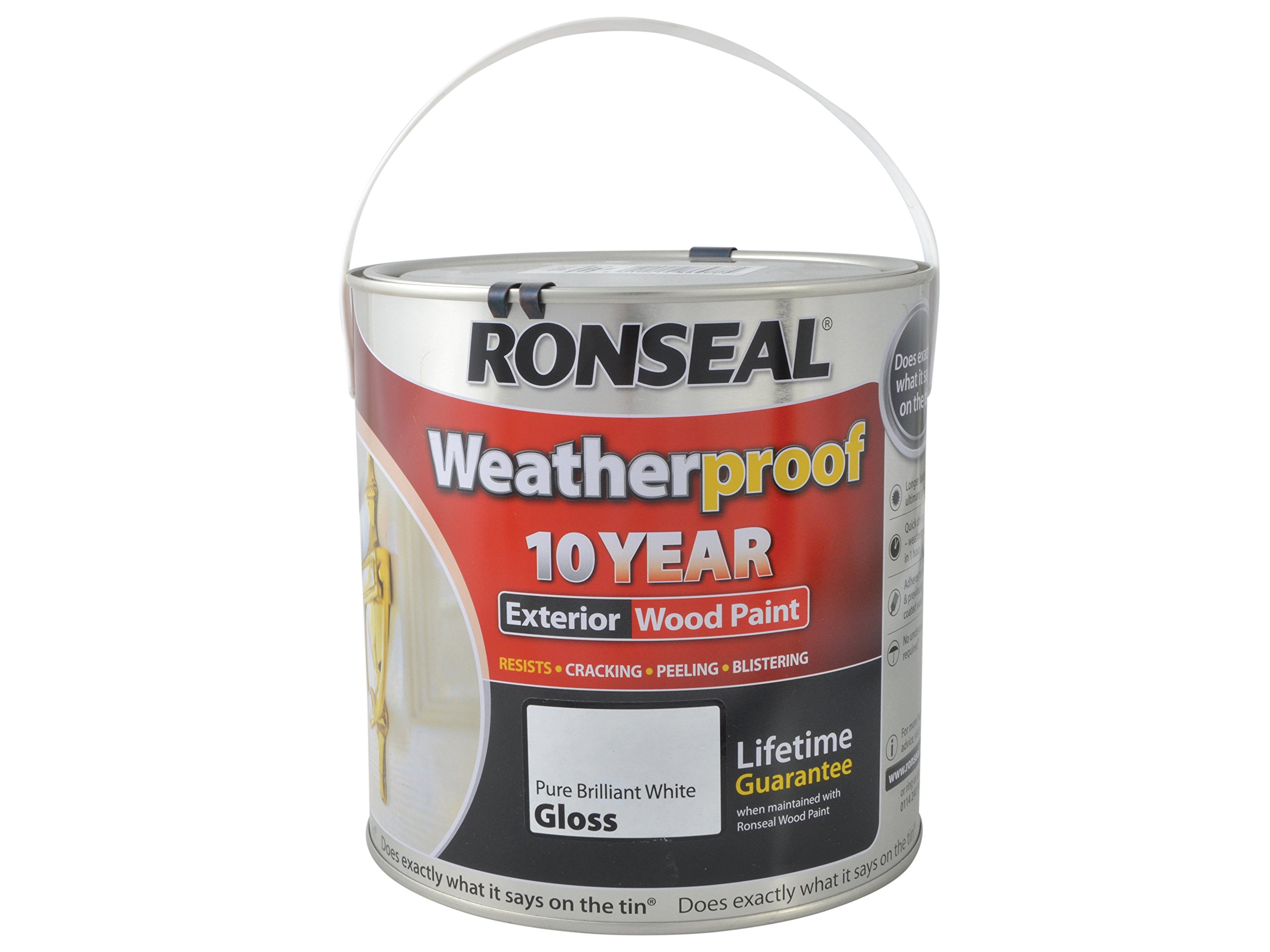 Ronseal Rslwppbwg25l Weatherproof 10 Year Exterior Wood Paint Brilliant White Gloss 2 5 Litre Buy Online In Guernsey At Guernsey Desertcart Com Productid 53981857