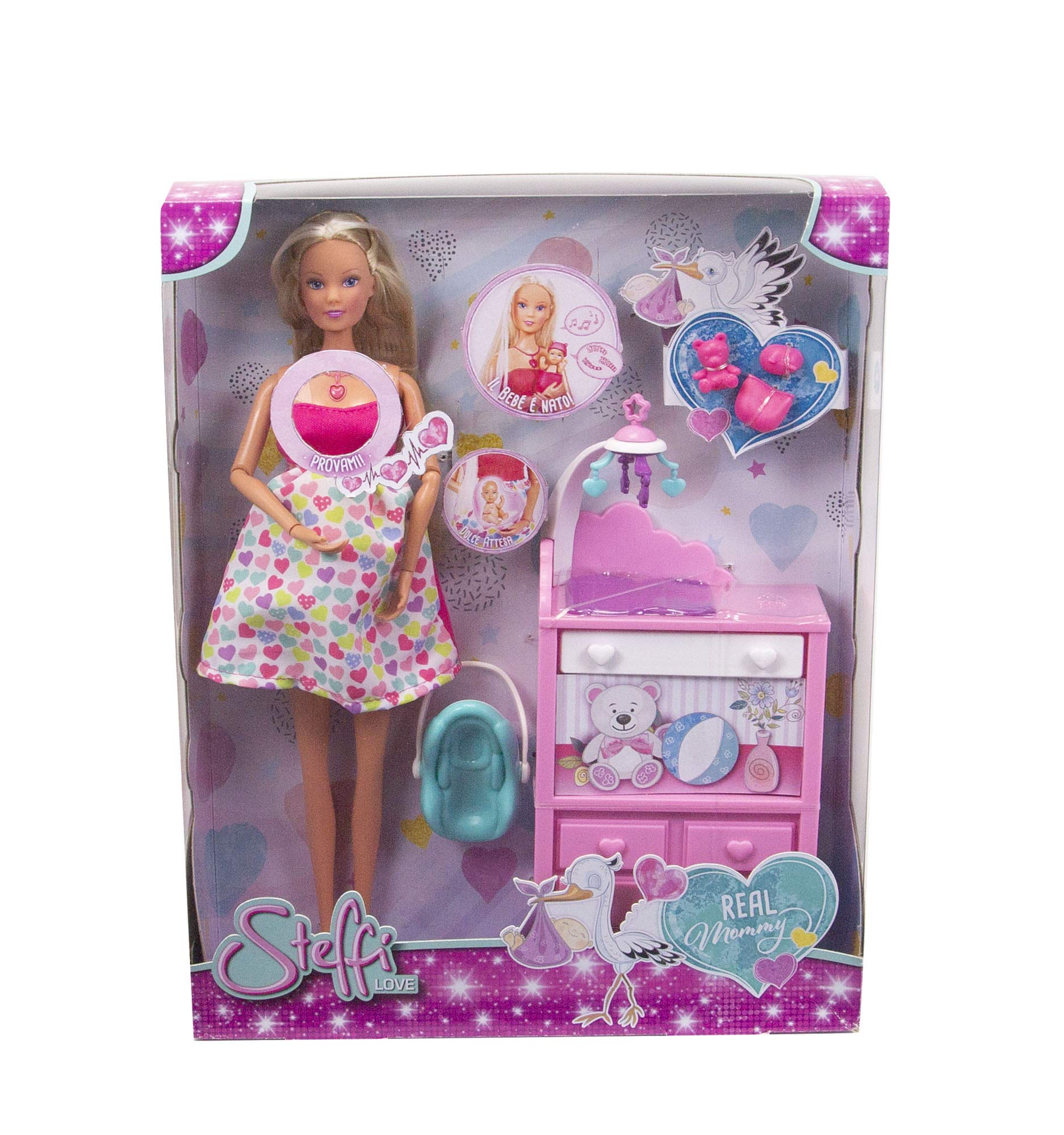 Simba - Steffi Love Real Mommy, 105733480009, + 3 Years, with Steffi Pregnant, Interactive Doll