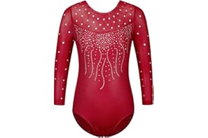 BAOHULU Gymnastics Leotards for Toddler Girls Patriotic Sparkle Red Blue Athletic Dancewear