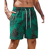 Gleeease 5inch Mens Swim Trunks: with Mesh Liner Pockets Drawstring Quick Dry Stretch Lined Funny Beach Swimming Pool Surf