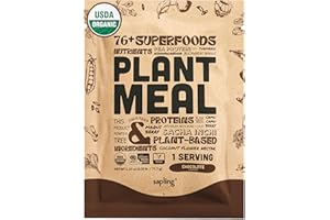 SAPLING Plant Meal Replacement Shake - Chocolate - 25g of Plant Based Vegan Protein Powder, 76+ Organic Superfoods, Vitamins & Minerals, Mushrooms, Super Greens, Digestive Enzymes & Probiotics - 1 Serving