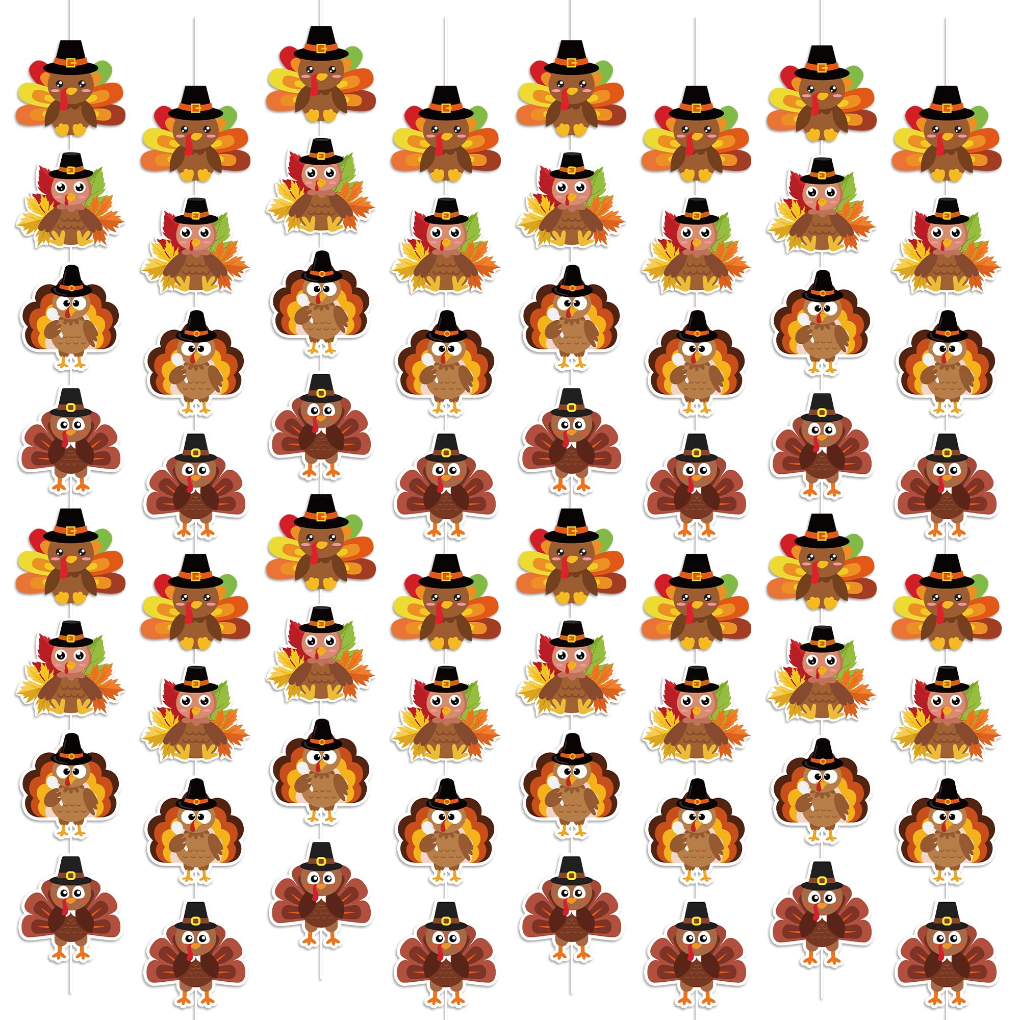 Photo 1 of 4 Packs Turkey Hanging String Garlands - Thanksgiving Decorations - NO DIY - Turkey Garlands String for Ceiling - Farmhouse Home Friendsgiving Banner Decor