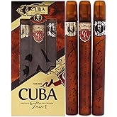 Cuba Trio Best 1 Gift Set |(3 x 1.17 Oz Eau De Toilette Spray) Gold, VIP, Royal | Fragrance For Men
