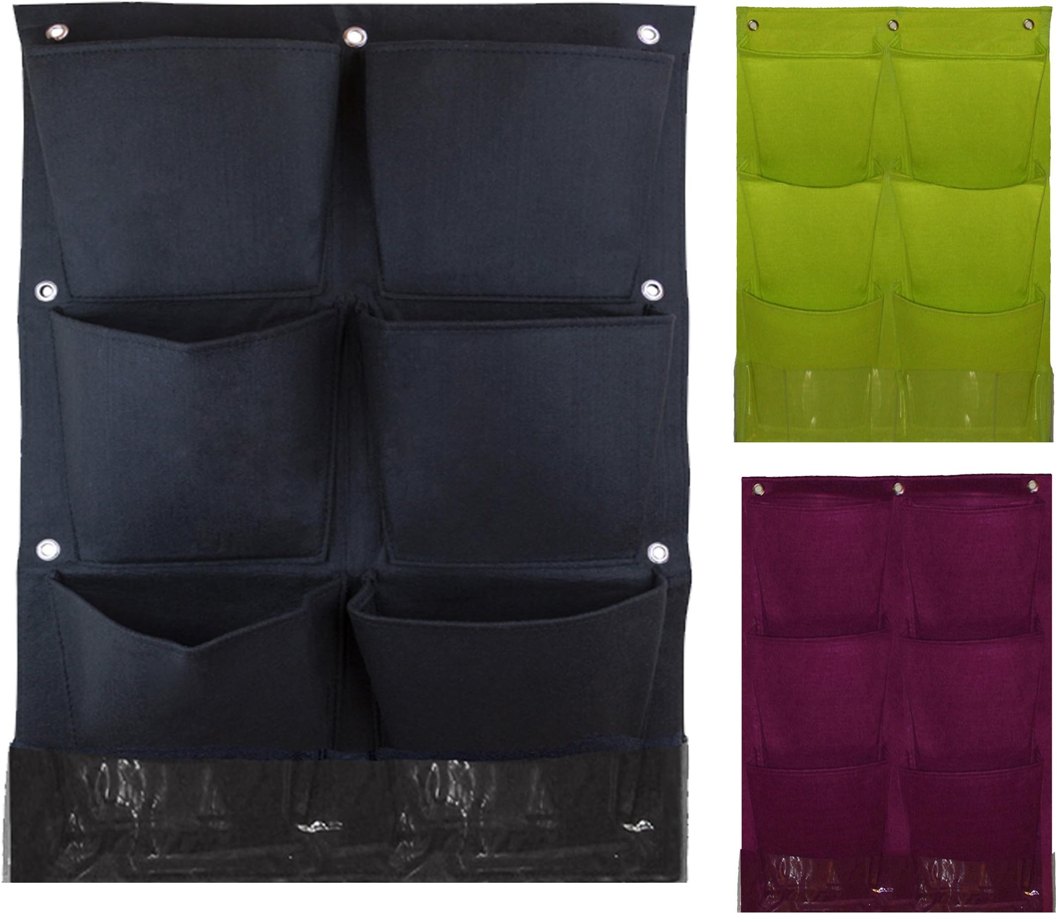 6 Pocket Vertical Garden Planter, Waterproof Garden Pots for Indoor & Outdoor Use (Black)
