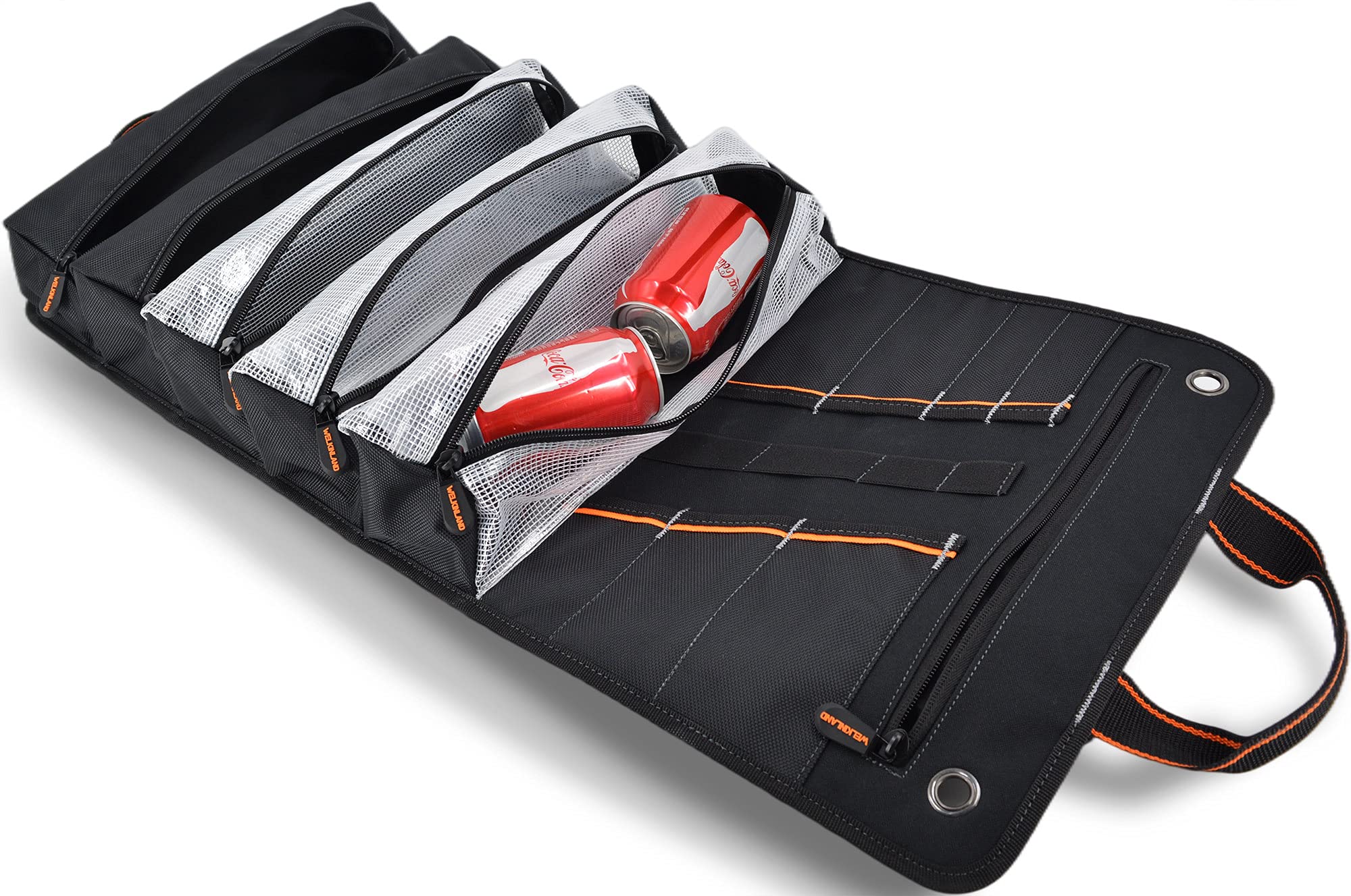 WELKINLAND Men's Tool Roll Organizer, Roll-Up Bag for Mechanics, Electricians & Motorcyclists